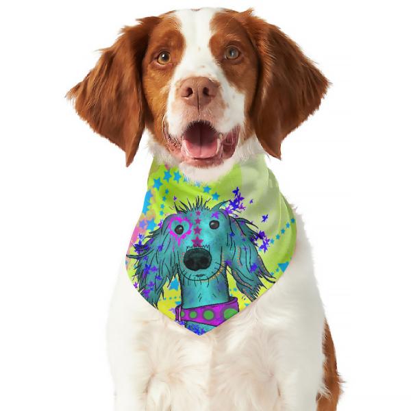 Hunde-Bandana Tootsi - Popart Hundedesign, 100 % Polyester, 70x30 cm, verstellbar, waschbar